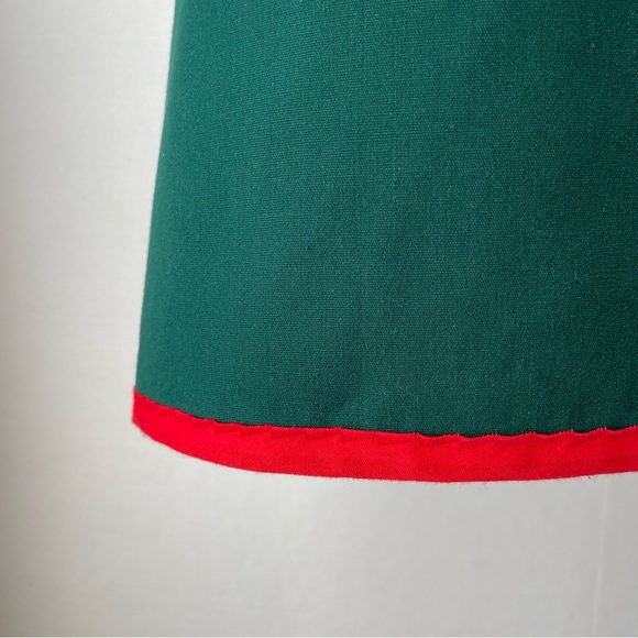 Christmas Joy Appliqué Reindeer Full Kitchen Apron Green and Red Holiday - Picture 6 of 8